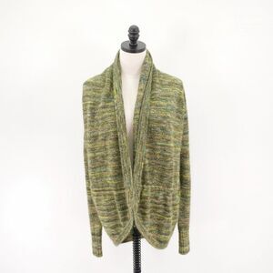 Columbia Knit Green Cardigan Sweater Fitted Sleeve Small Cotton Acrylic Polyeste